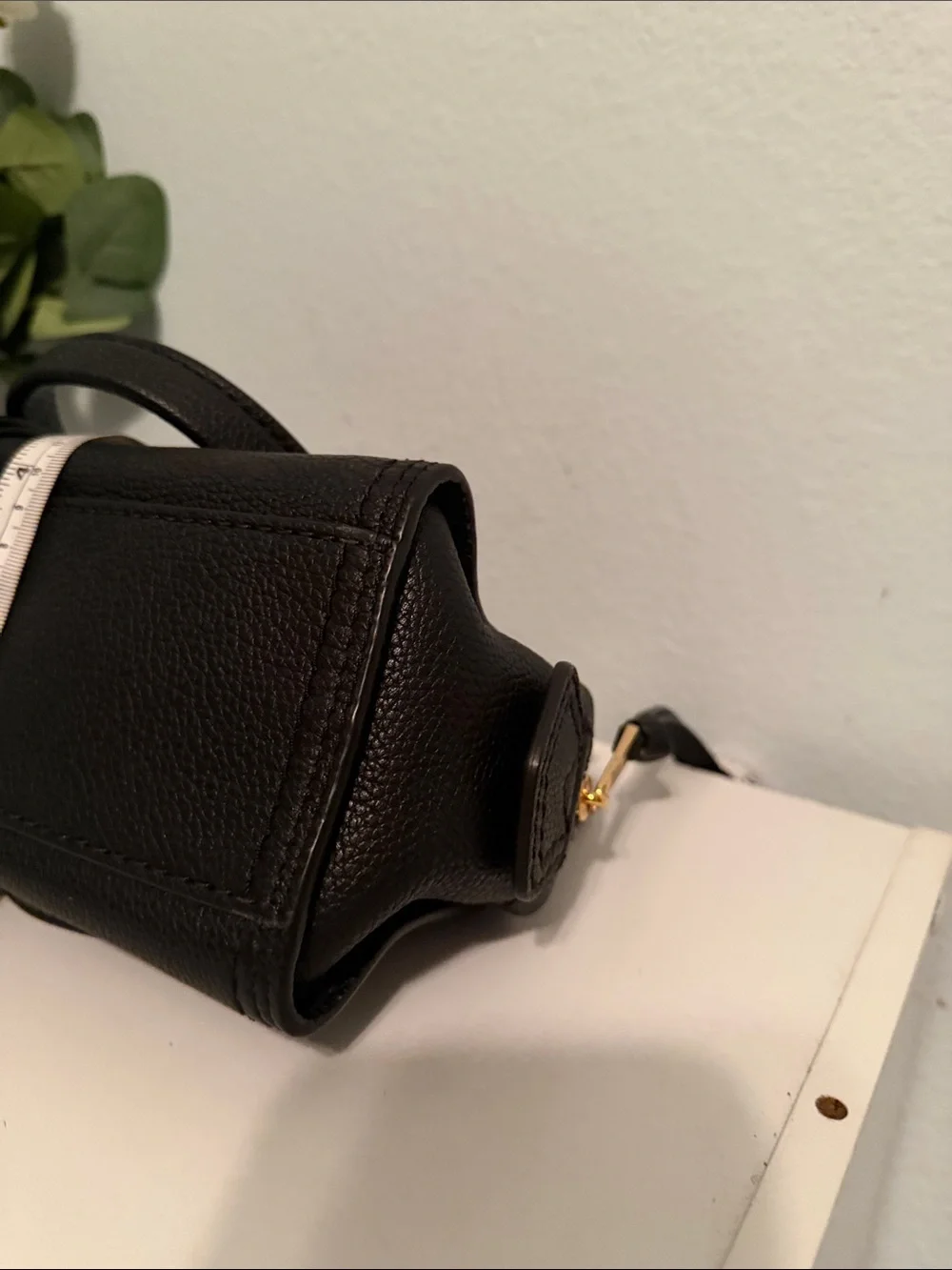 Marc Jacobs Black Pebbled Leather Mini Satchel with Gold Hardware